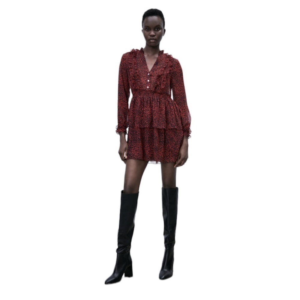 ZARA Animal Print Dress Small - Picture 3 of 8